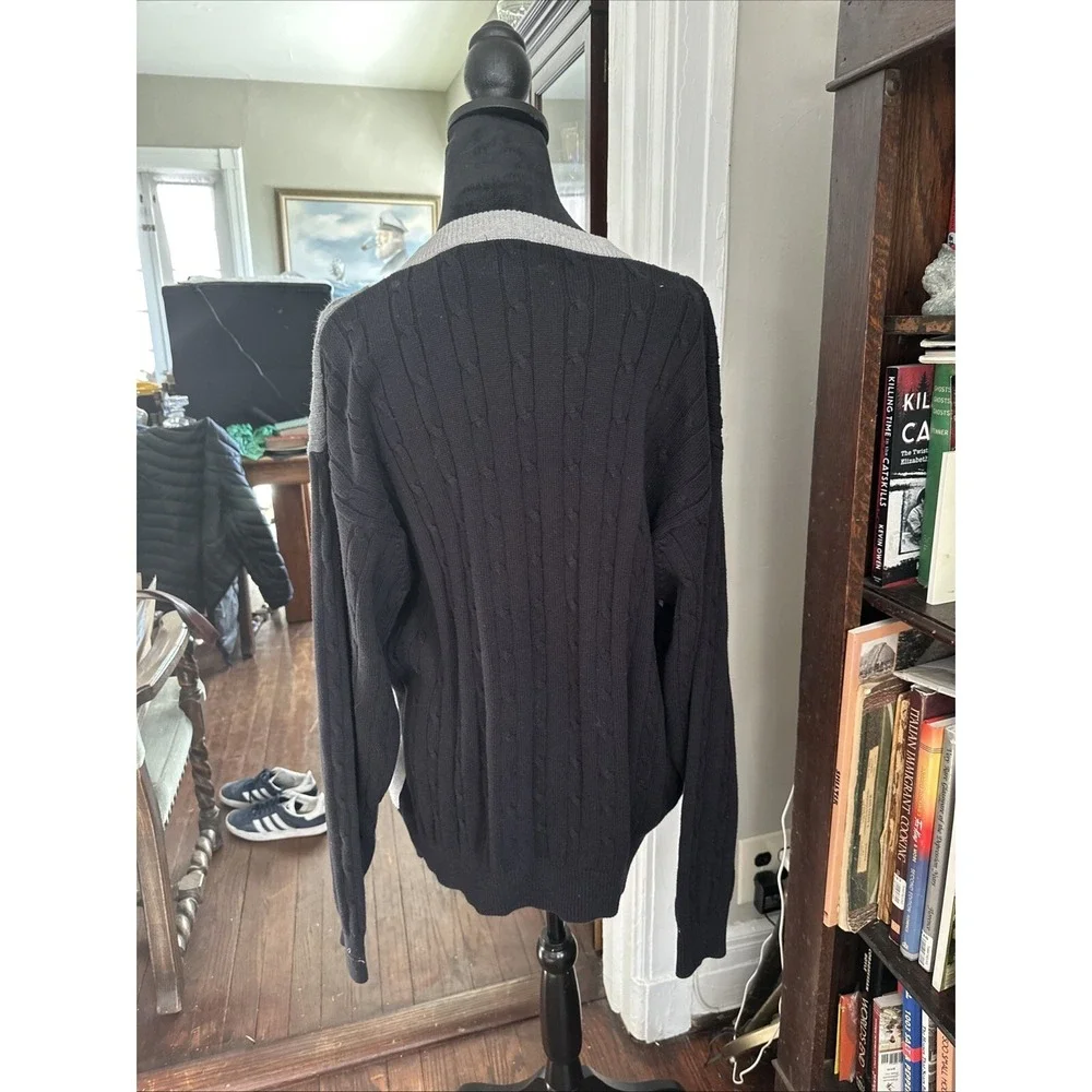 Vintage 90's Greg Norman Black & Silver Sweater Men's Large Excellent Condition - Picture 5 of 12